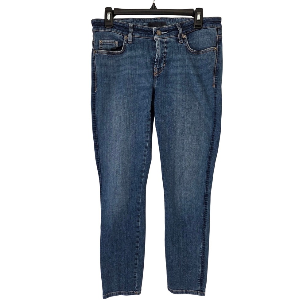 Cambio Womens Slim Leg Jeans Medium Wash Blue Mid Rise Ankle Denim Size 30x27.5